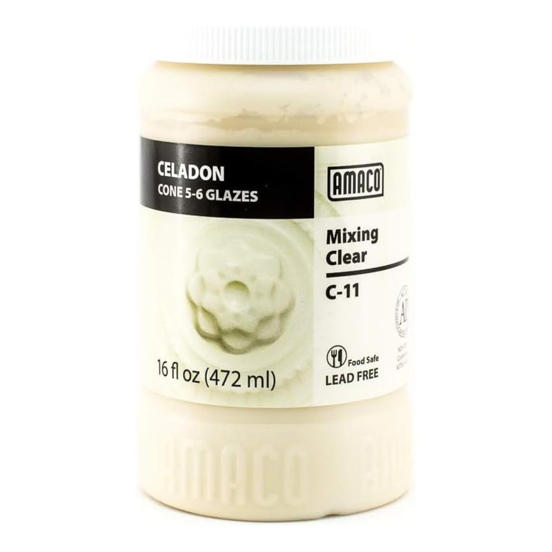 AMACO Celadon C-11 Mixing Clear High Fire Transparent Gloss Glaze Pint, 16 oz. (473 mL), 100% Mixable Mid-High Fire Cone 5-6 (C) Liquid Ceramic Pottery Glaze for Bisque - Image 2